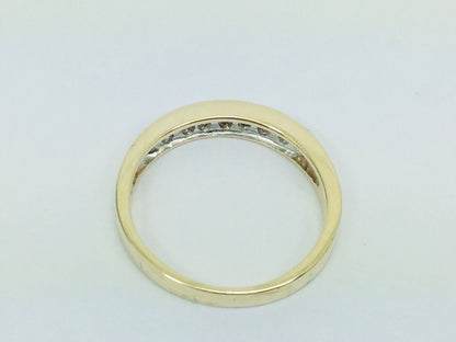 10k Yellow Gold Brilliant Cut 7pt Diamond Channel Set Ring