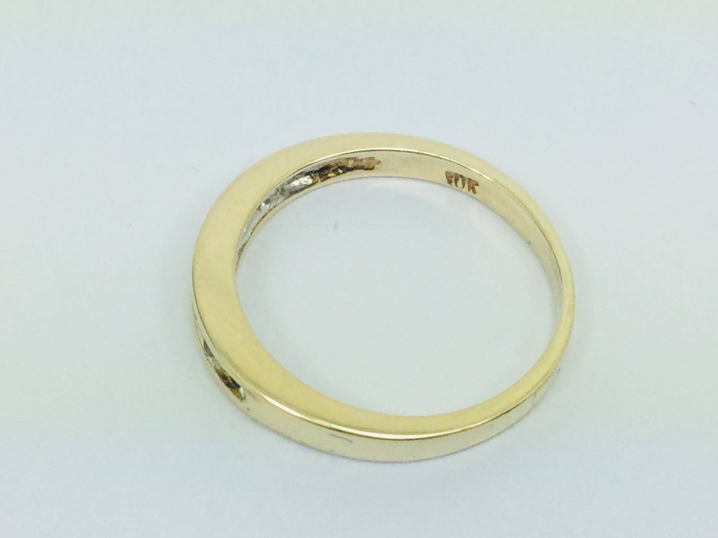 10k Yellow Gold Brilliant Cut 7pt Diamond Channel Set Ring