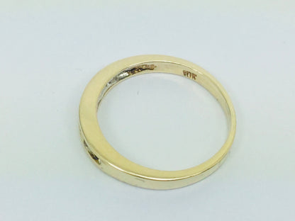 10k Yellow Gold Brilliant Cut 7pt Diamond Channel Set Ring