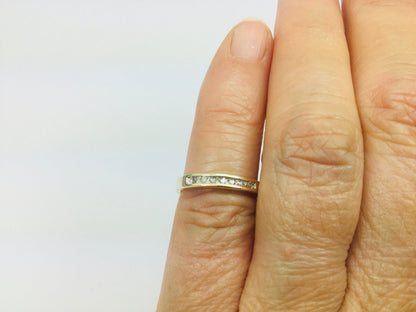 10k Yellow Gold Brilliant Cut 7pt Diamond Channel Set Ring