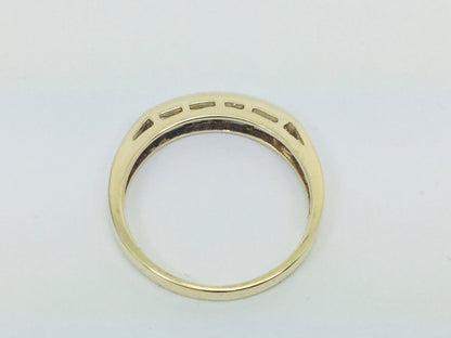 10k Yellow Gold Round Cut 0.11ct Diamond Channel Set Ring