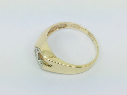 10k Yellow Gold Brilliant Cut 4pt Diamond Letter 'G' Ring