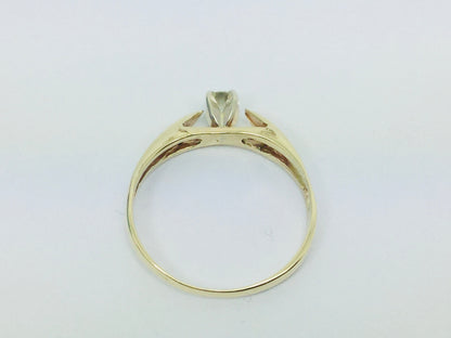 10k Yellow Gold Round Cut 15pt Solitaire Diamond Ring