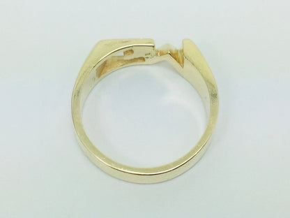 10k Yellow Gold Letter 'GM' Initial Identification Ring