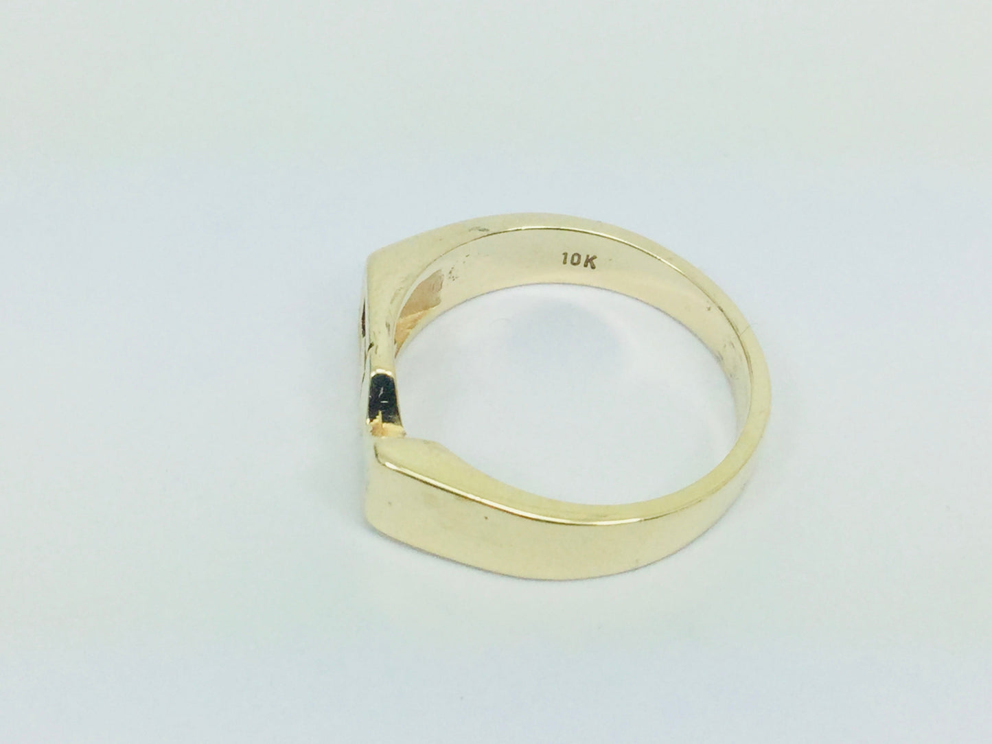 10k Yellow Gold Letter 'GM' Initial Identification Ring