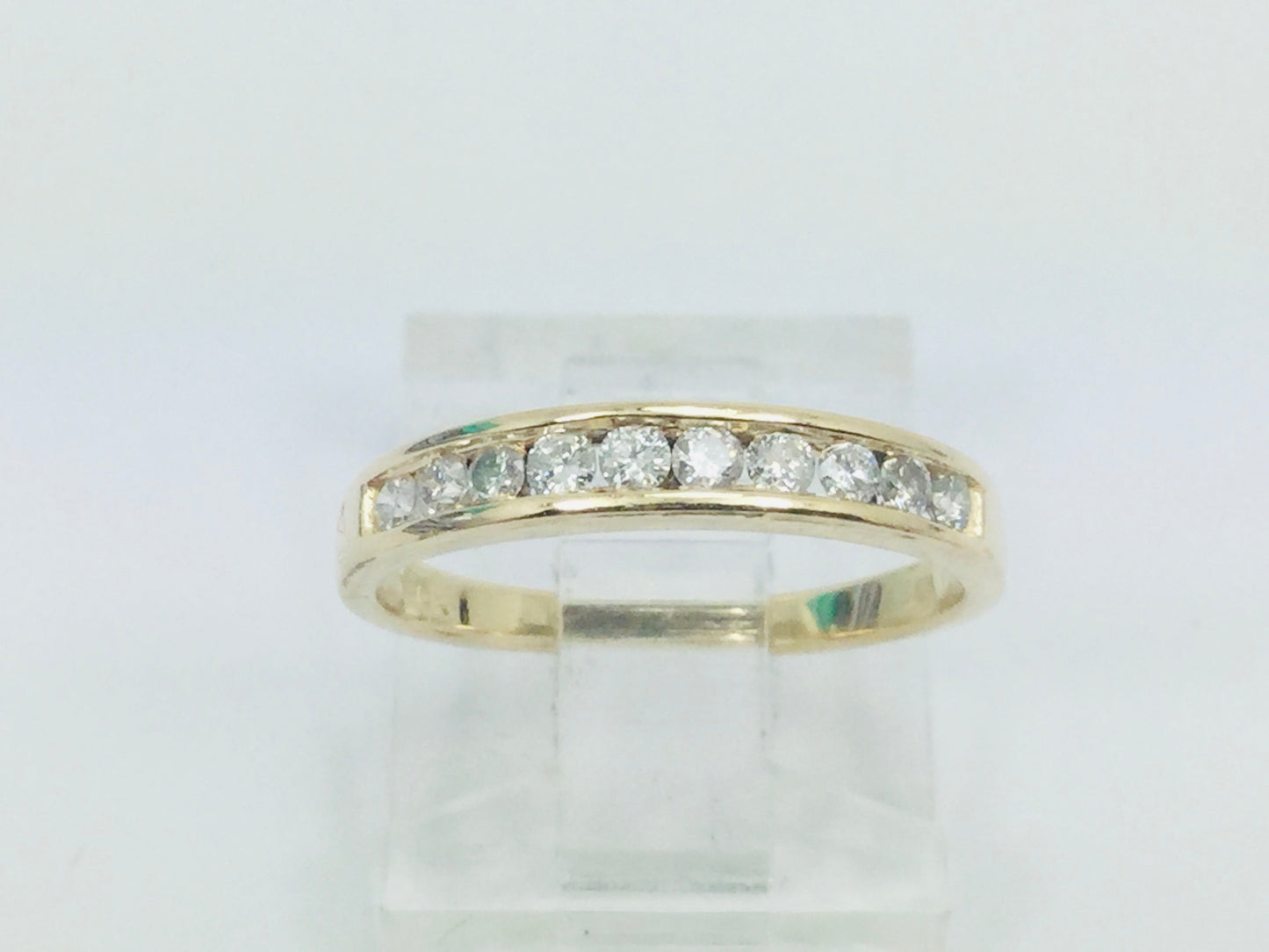 14k Yellow Gold Brilliant Cut 30pt Channel Set Diamond Ring