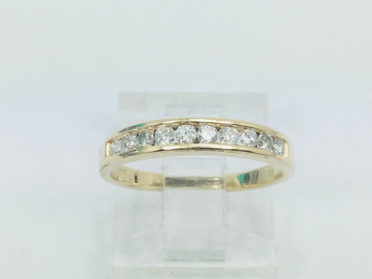 14k Yellow Gold Brilliant Cut 30pt Channel Set Diamond Ring