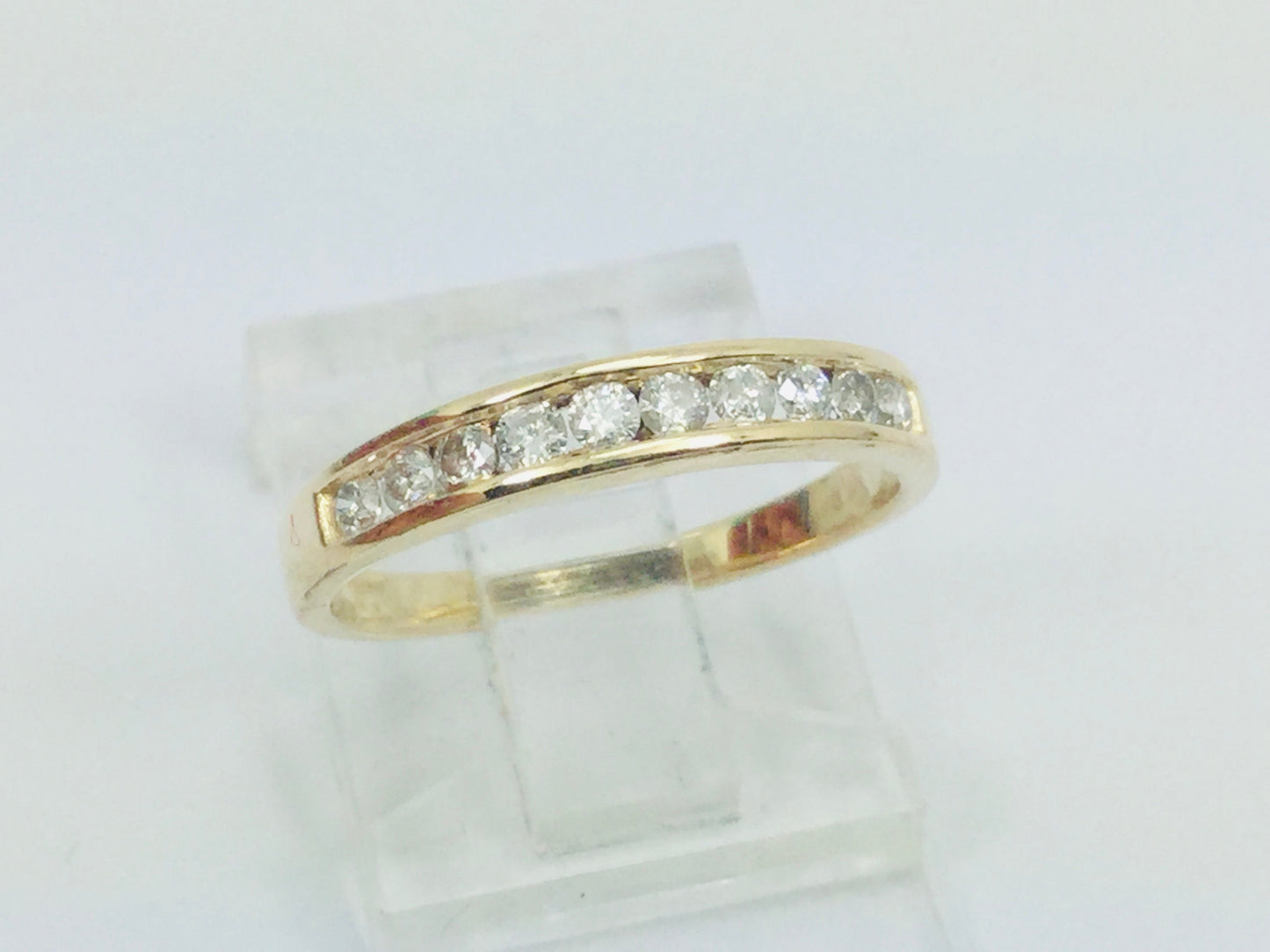 14k Yellow Gold Brilliant Cut 30pt Channel Set Diamond Ring