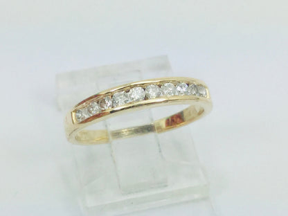 14k Yellow Gold Brilliant Cut 30pt Channel Set Diamond Ring