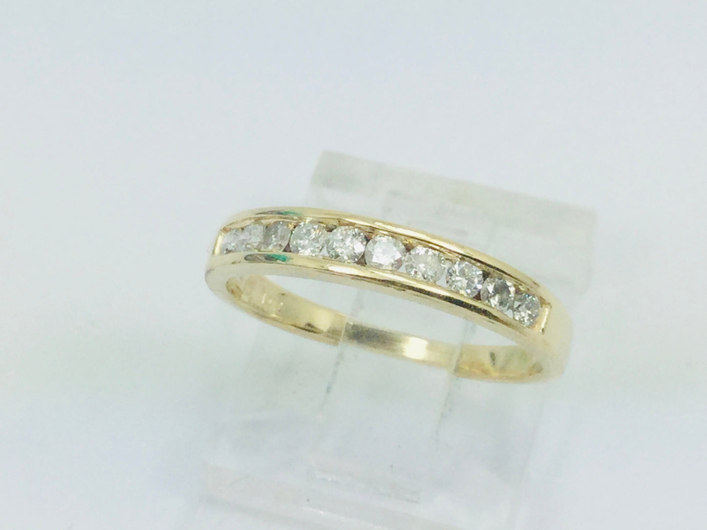 14k Yellow Gold Brilliant Cut 30pt Channel Set Diamond Ring