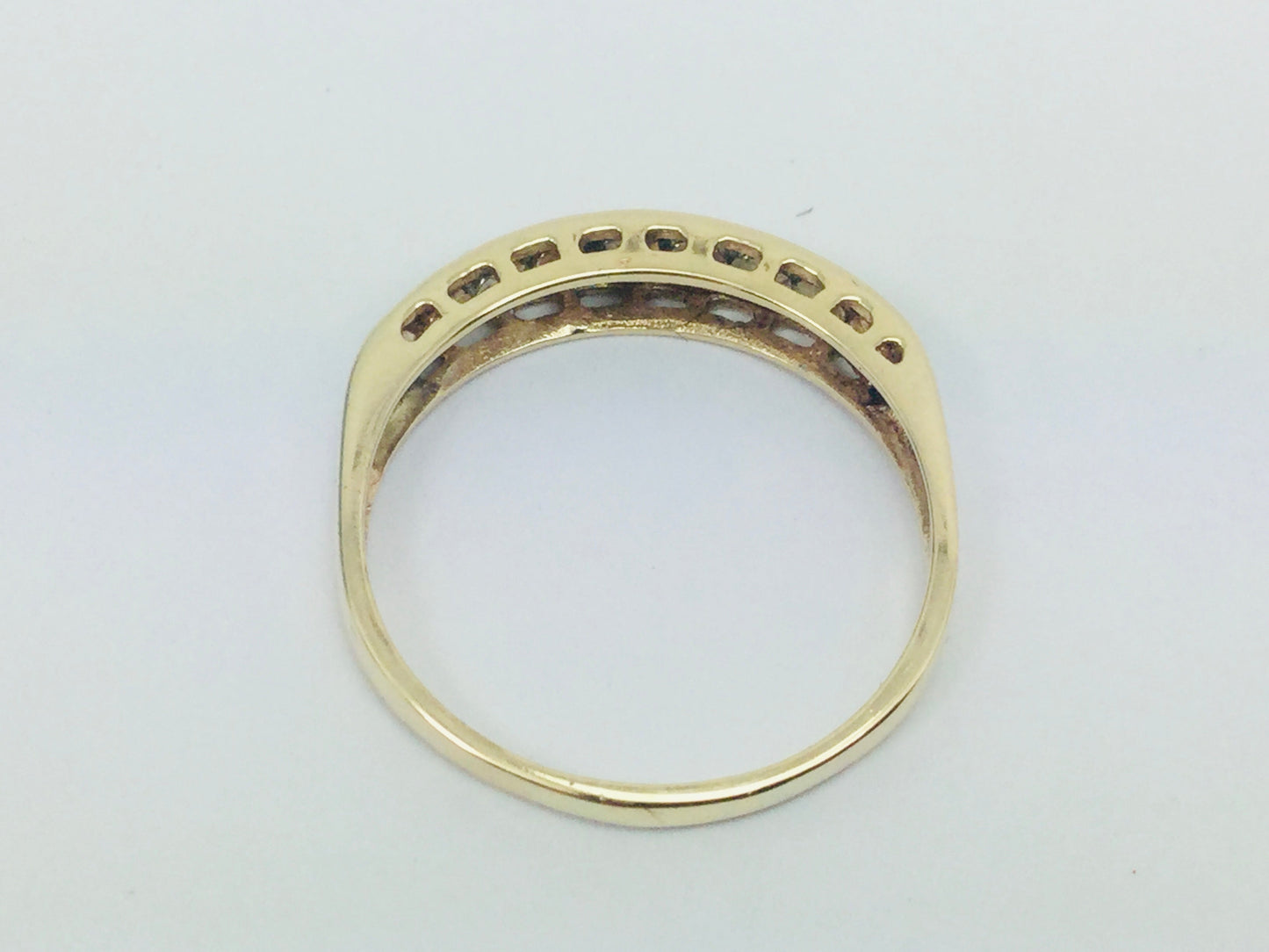10k Yellow Gold Brilliant Cut 9pt Row Set Diamond Ring