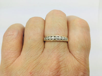10k Yellow Gold Brilliant Cut 9pt Row Set Diamond Ring