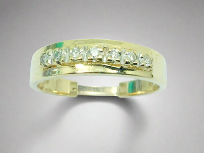 14k Yellow Gold Brilliant Cut 14pt Row Set Diamond Ring