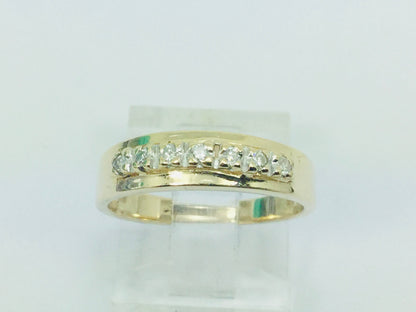 14k Yellow Gold Brilliant Cut 14pt Row Set Diamond Ring