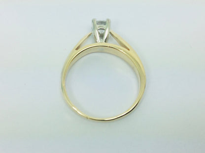 14k Yellow Gold Round Cut 1/4ct (0.25ct) Diamond Solitaire Ring