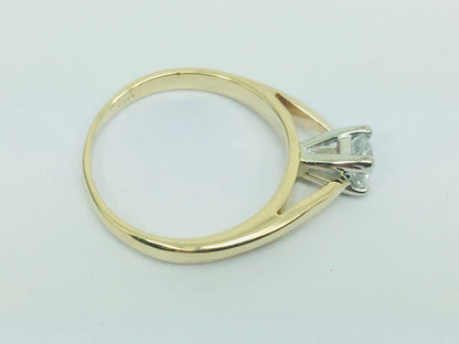 14k Yellow Gold Round Cut 1/4ct (0.25ct) Diamond Solitaire Ring