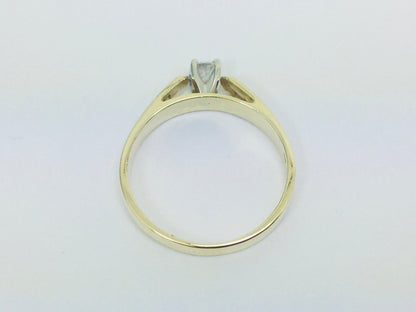 14k Yellow Gold Round Cut 0.18ct Diamond Solitaire Ring