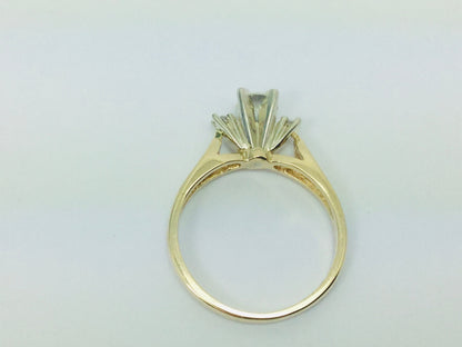 14k Yellow Gold Round Cut 0.24ct Diamond Trinity Ring