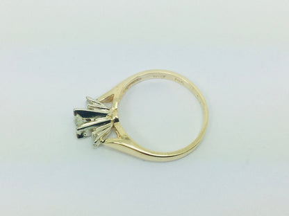 14k Yellow Gold Round Cut 0.24ct Diamond Trinity Ring