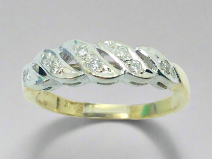 14k Yellow & White Gold Round Cut 12pt Diamond Ring