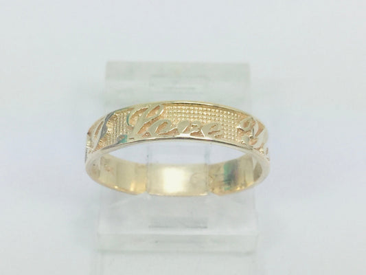10k Yellow Gold 'I Love You' Heart and Diamond Ring