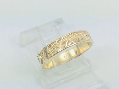 10k Yellow Gold 'I Love You' Heart and Diamond Ring