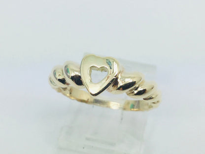 10k Yellow Gold Heart Love Twist Ring