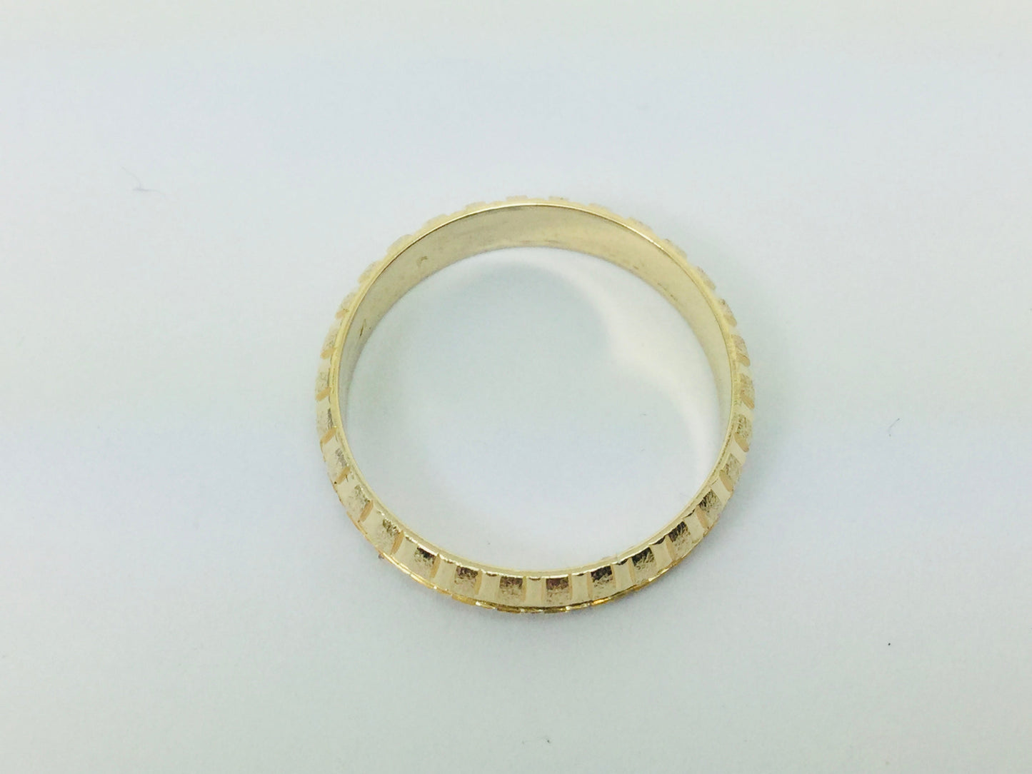 14k Yellow Gold Custom Diamond Cut Band Ring