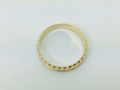14k Yellow Gold Custom Diamond Cut Band Ring