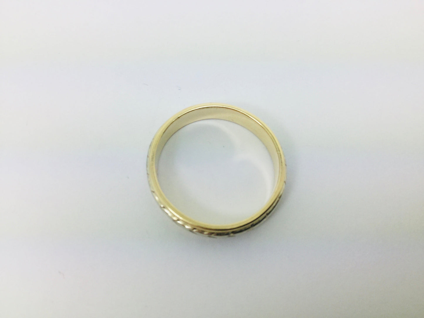 14k Yellow & White Gold Zig Zag Band Ring