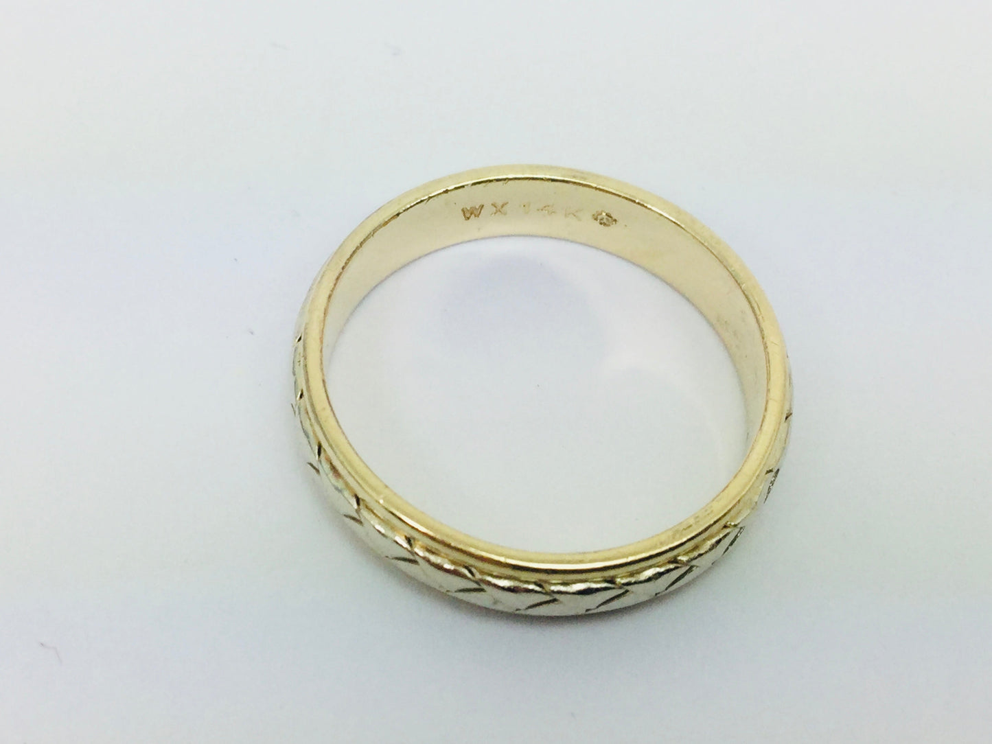 14k Yellow & White Gold Zig Zag Band Ring