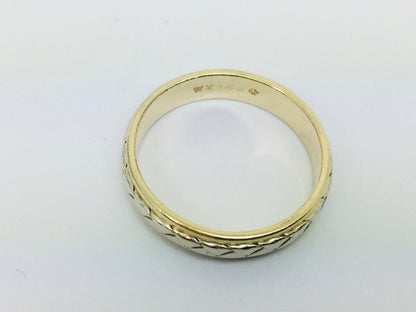 14k Yellow & White Gold Zig Zag Band Ring