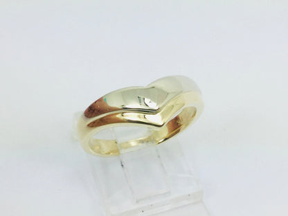 14k Yellow and White Gold Chevron Band Ring