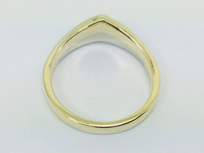 14k Yellow and White Gold Chevron Band Ring