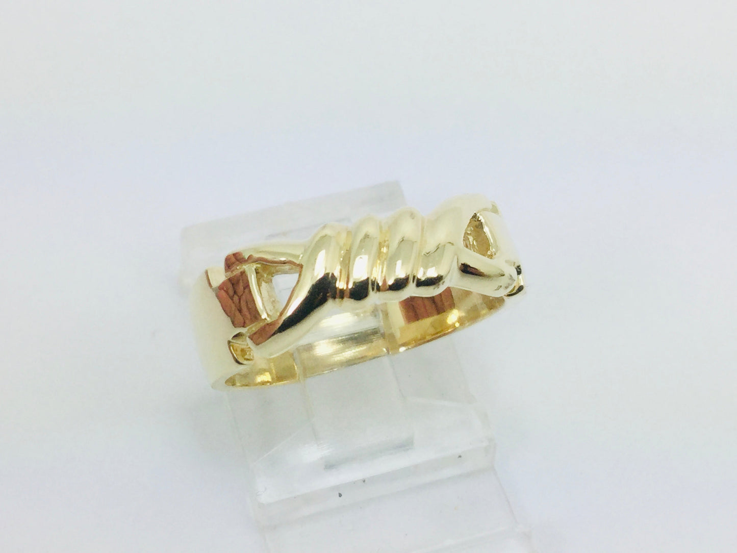 10k Yellow Gold Knot and Twist Pattern Ring