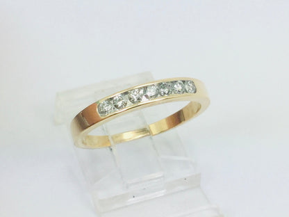 14k Yellow Gold Round Cut 21pt Diamond Channel Set Ring