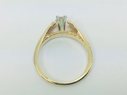 14k Yellow Gold Round Cut 0.16ct Diamond Solitaire Ring