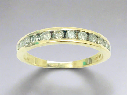10k Yellow Gold Brilliant Cut 48pt Channel Set Diamond Ring