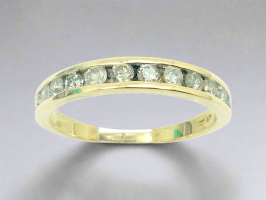 10k Yellow Gold Brilliant Cut 48pt Channel Set Diamond Ring
