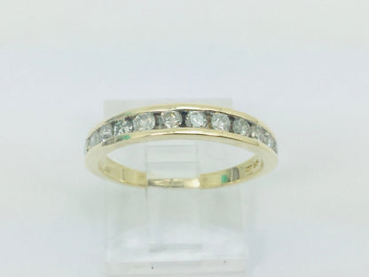 10k Yellow Gold Brilliant Cut 48pt Channel Set Diamond Ring