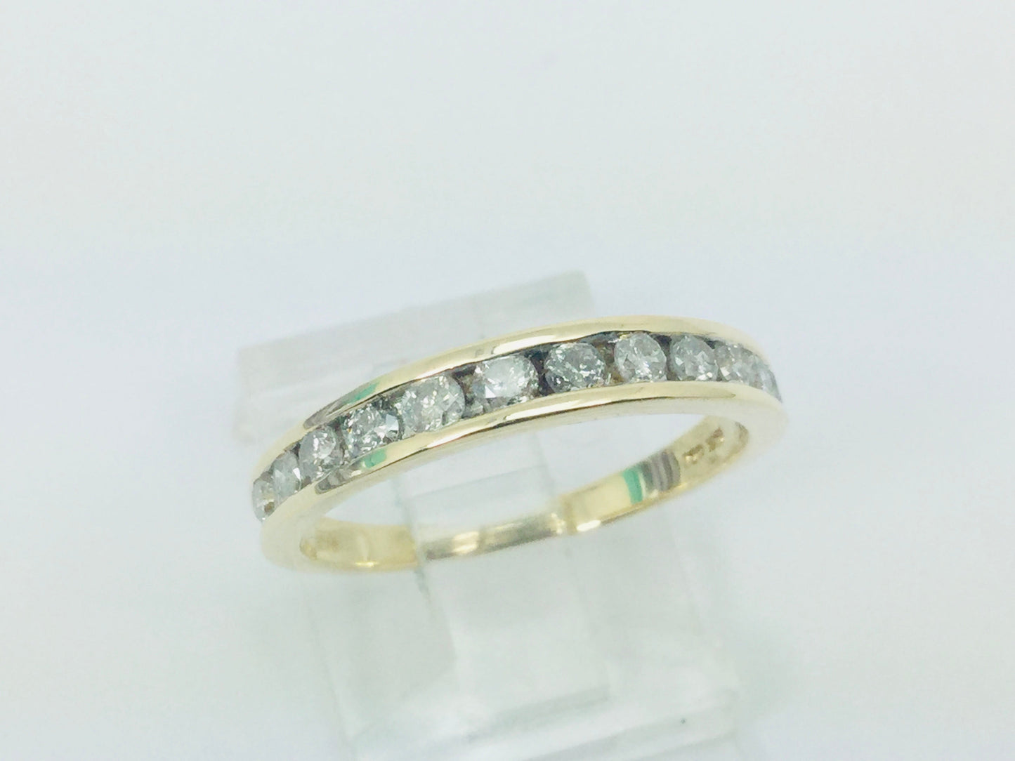 10k Yellow Gold Brilliant Cut 48pt Channel Set Diamond Ring