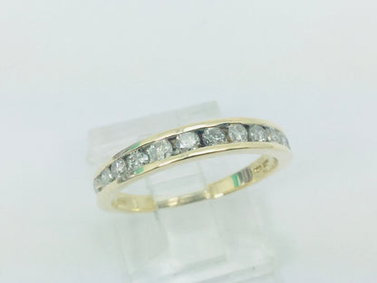 10k Yellow Gold Brilliant Cut 48pt Channel Set Diamond Ring