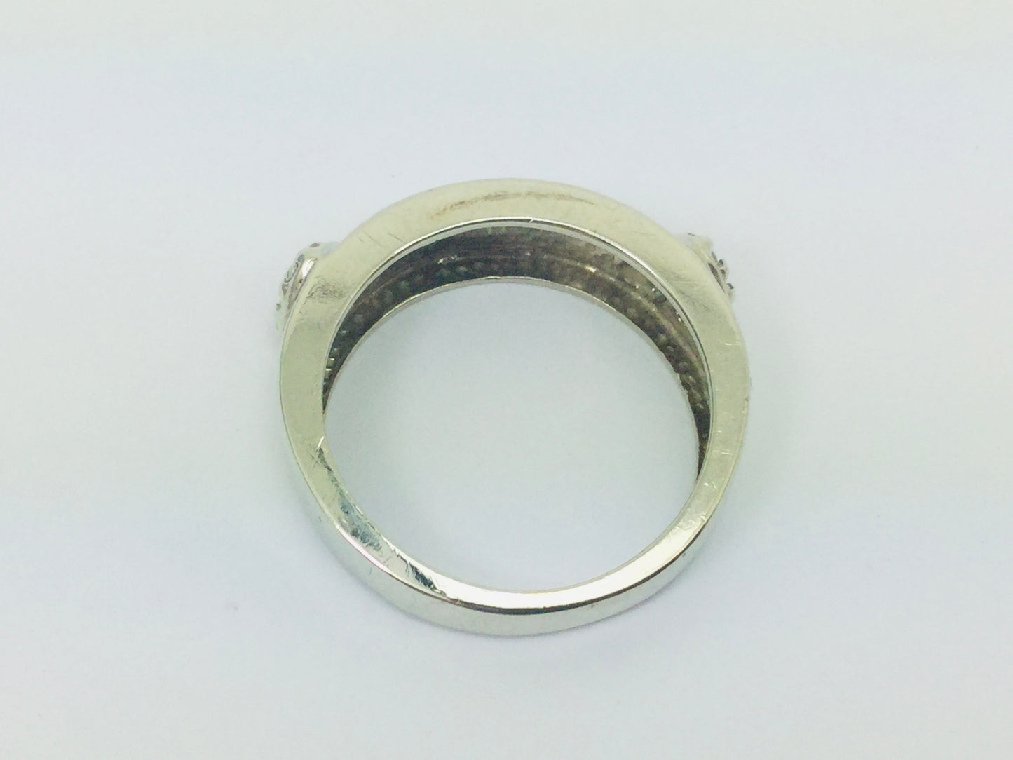 10k White Gold 'Love' 12pt Diamond Heart Ring