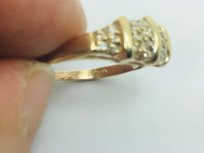 10k Yellow Gold 24pt Diamond Cluster Ring