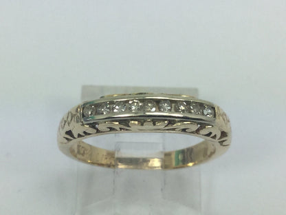 10k Yellow Gold Brilliant Cut 18pt Channel Set Diamond Ring