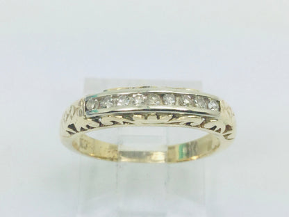 10k Yellow Gold Brilliant Cut 18pt Channel Set Diamond Ring