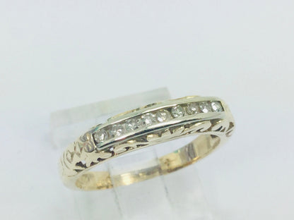 10k Yellow Gold Brilliant Cut 18pt Channel Set Diamond Ring