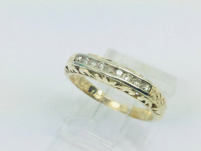 10k Yellow Gold Brilliant Cut 18pt Channel Set Diamond Ring