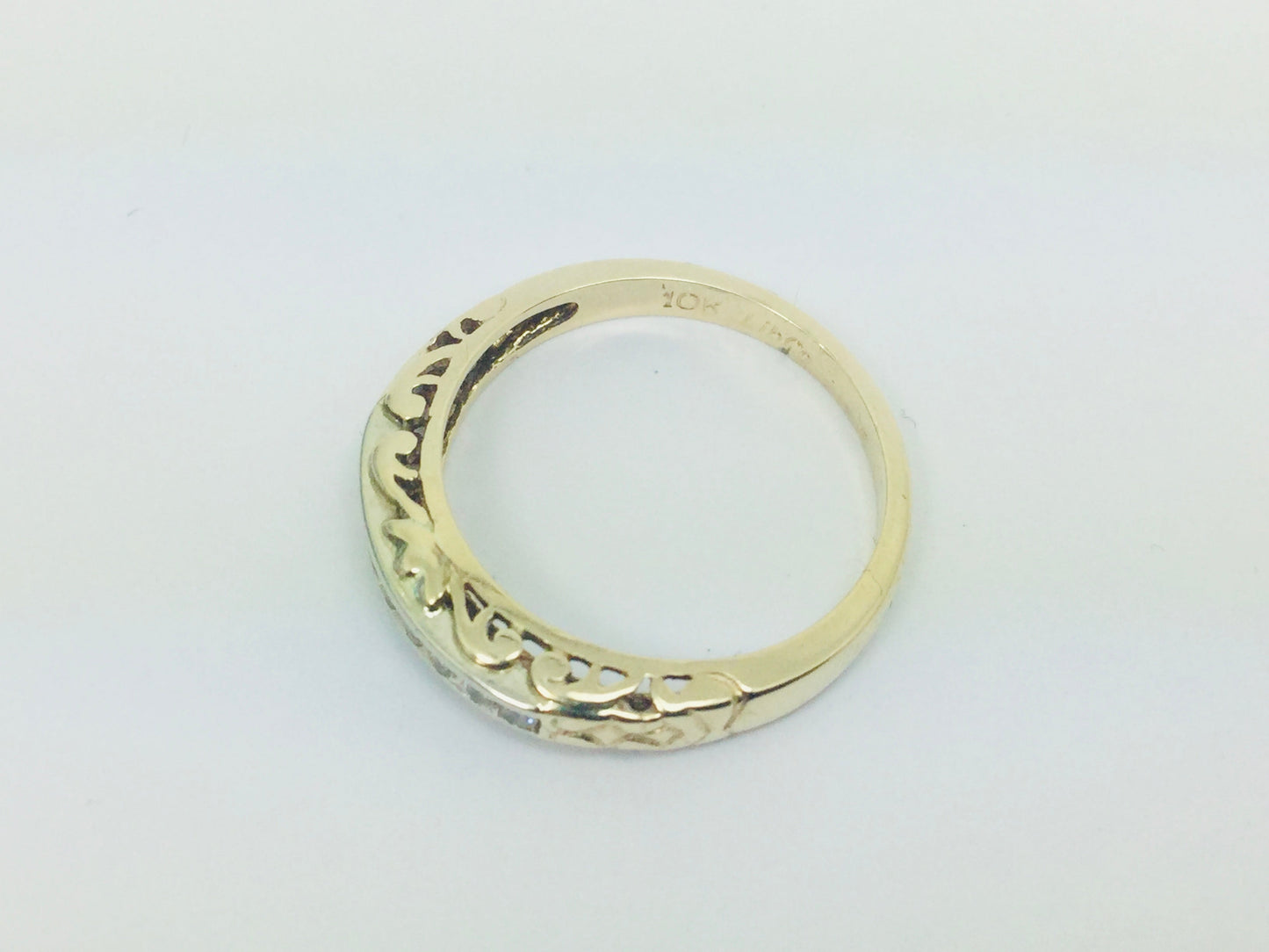 10k Yellow Gold Brilliant Cut 18pt Channel Set Diamond Ring