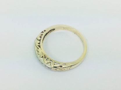 10k Yellow Gold Brilliant Cut 18pt Channel Set Diamond Ring